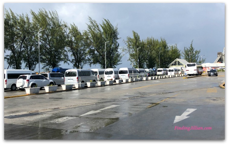 taxi line in the cruise port of Barbados
