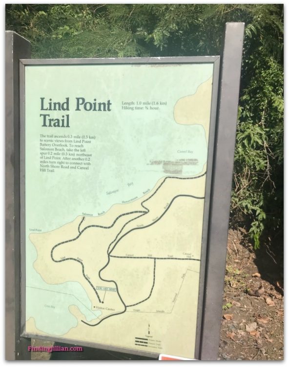 Image of Lind Point Trail sign St. John USVI Finding Jillian Blog