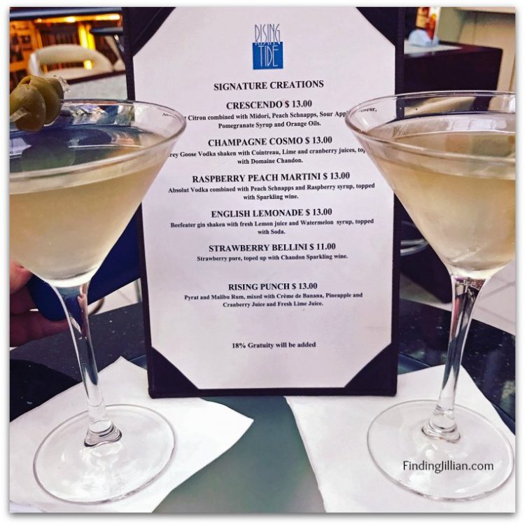 image of two martinis and a menu