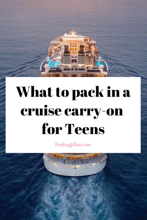 Pinterest image -what to pack in a carry on for a teen