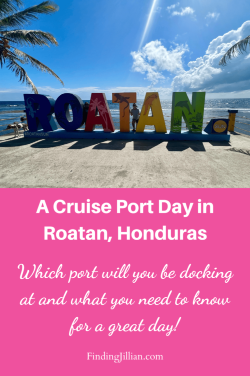pinterest image a cruise port day in Roatan