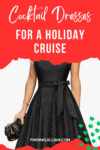PInterest image for cocktail dresses for a holiday cruise blog post