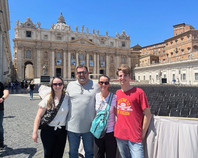 image of family at the Vatican